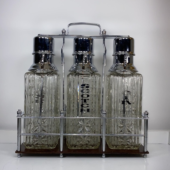 Vintage Other - Alcohol Decanter Scotch, Gin, Rye, Vintage Bar Decor